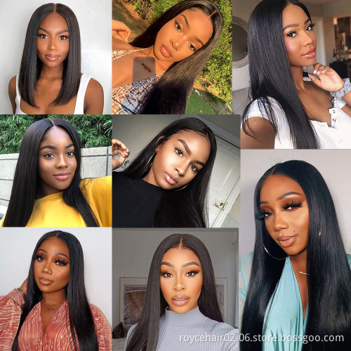 Hot Selling Virgin Hair HD Lace Wigs, Cheap 100% Brazilian Human Hair Pre Plucked Glueless Straight Hair Lace Front Wig